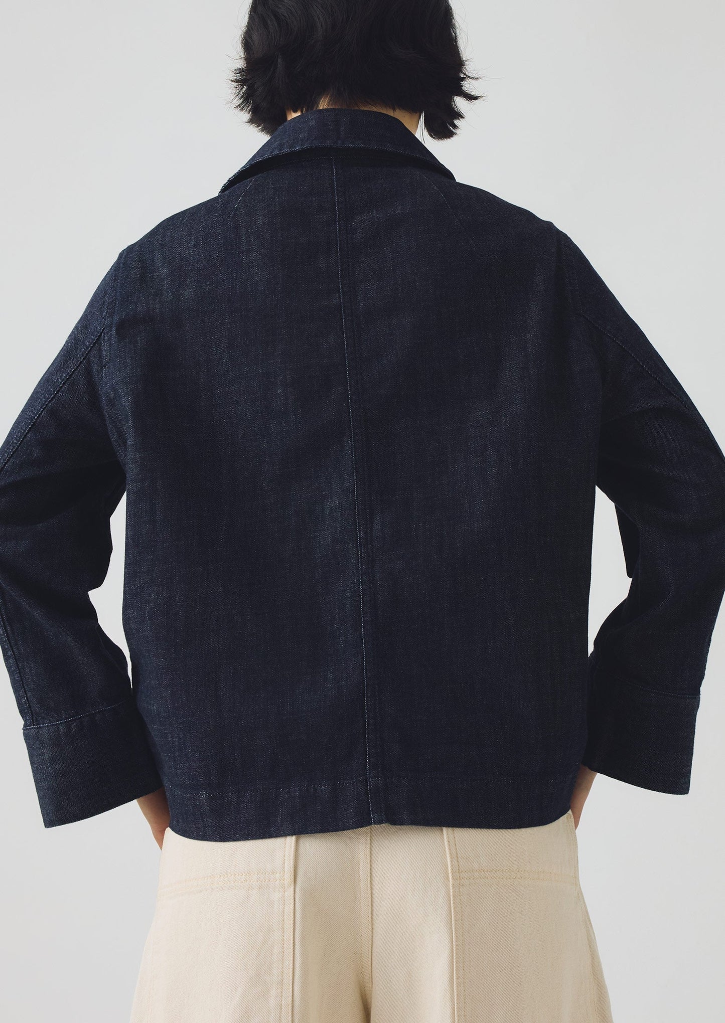 Giacca in denim indaco biologico a maniche larghe | Indaco
