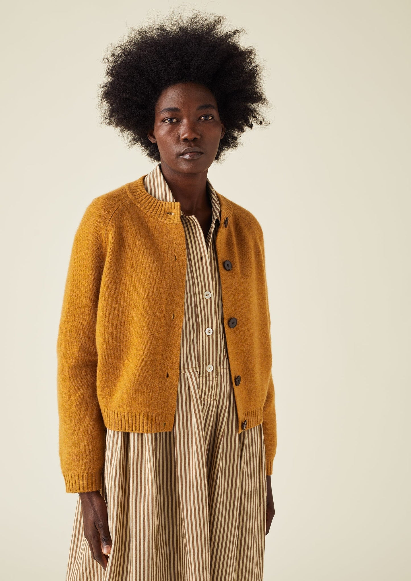 Cardigan raglan in lana e cashmere Eden | Zenzero melange
