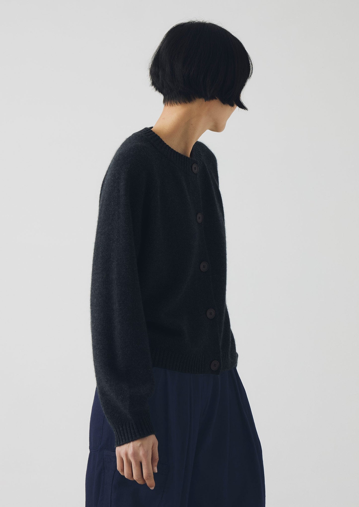 Cardigan raglan in lana e cashmere Eden | Carbone