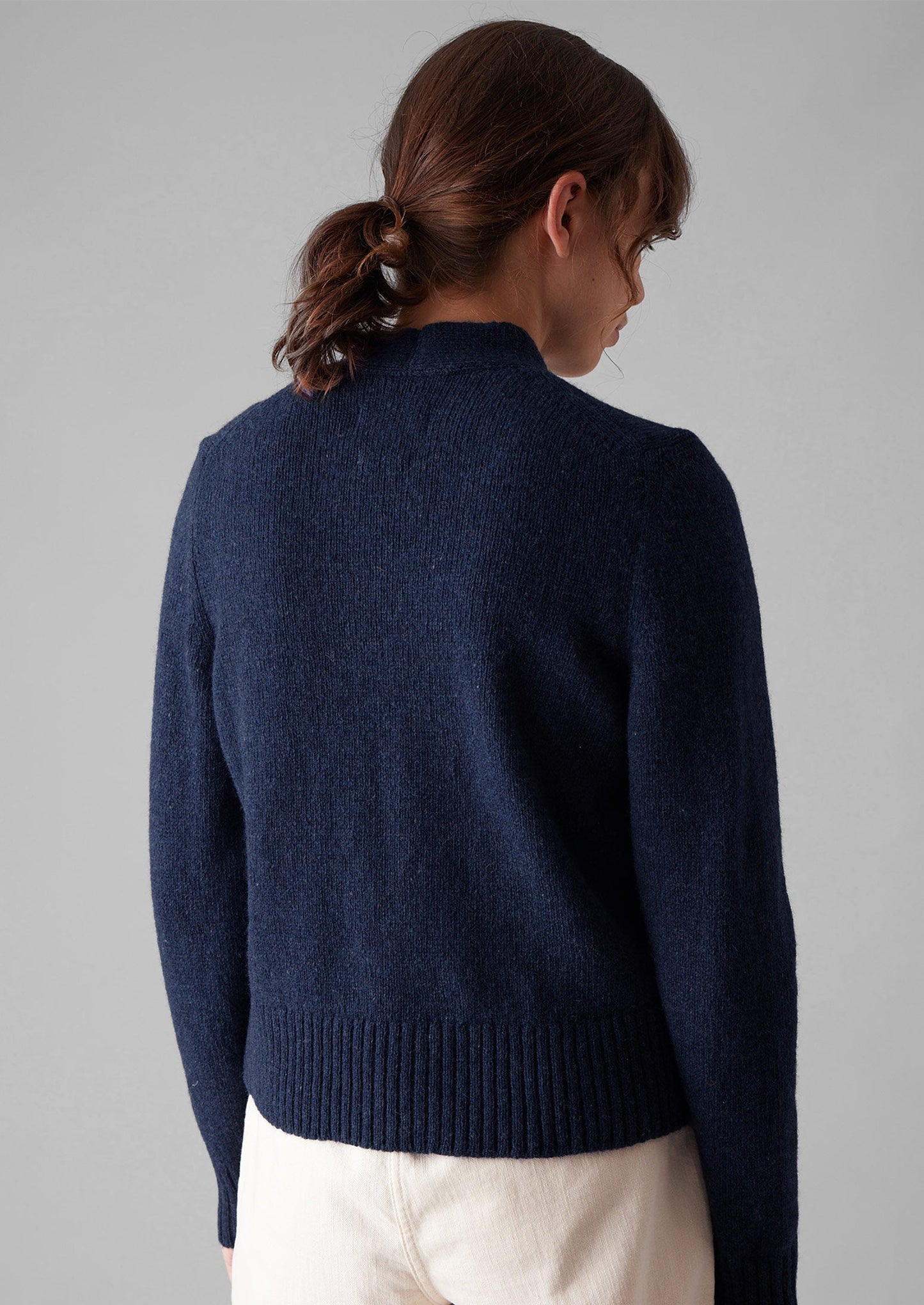 Cardigan in lana con scollo a V Kaia | Blu navy mélange