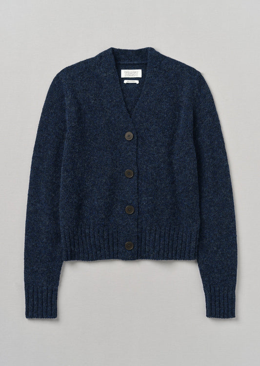 Cardigan in lana con scollo a V Kaia | Blu navy mélange