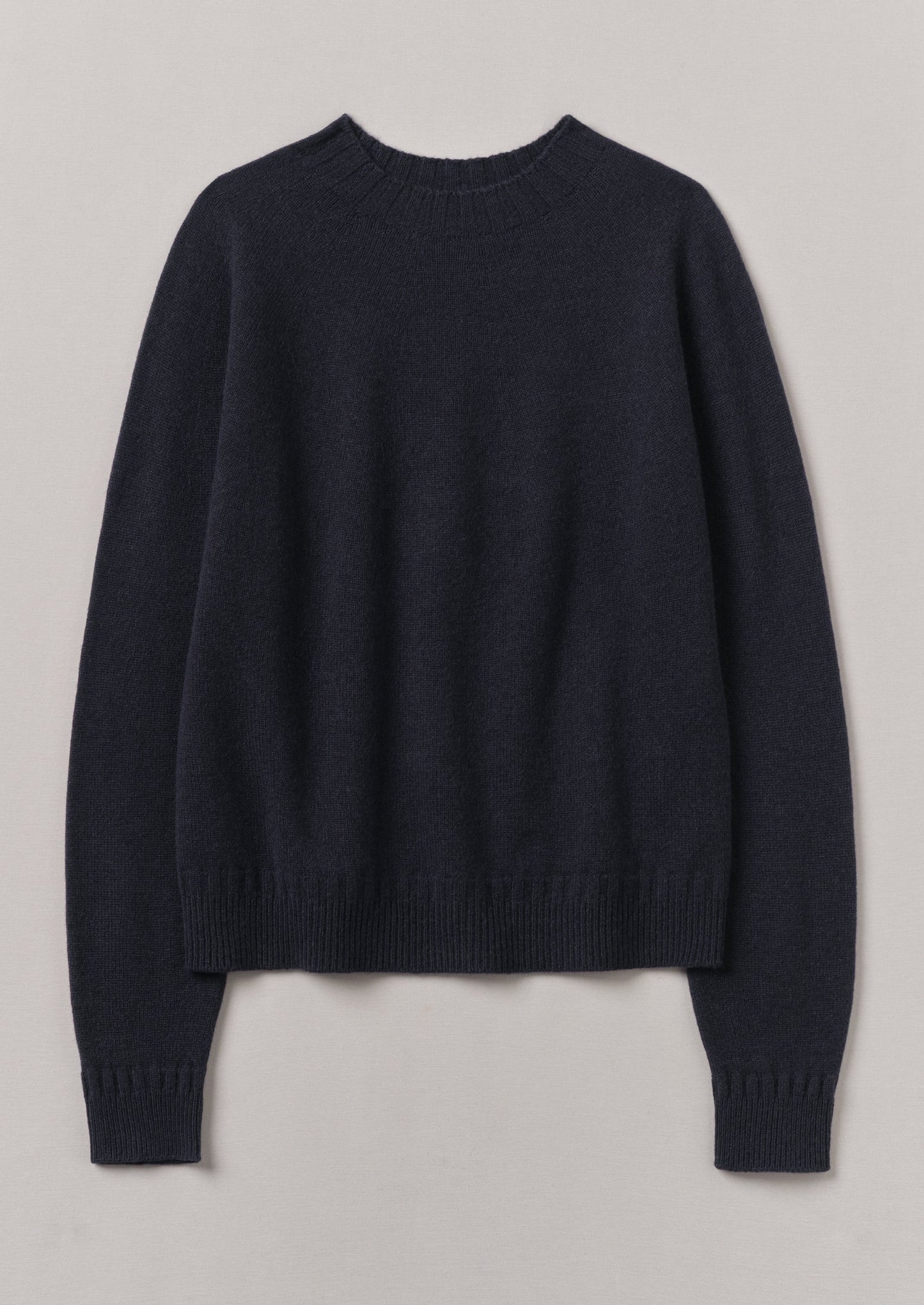 Maglione girocollo in lana e cashmere | Blu navy scuro