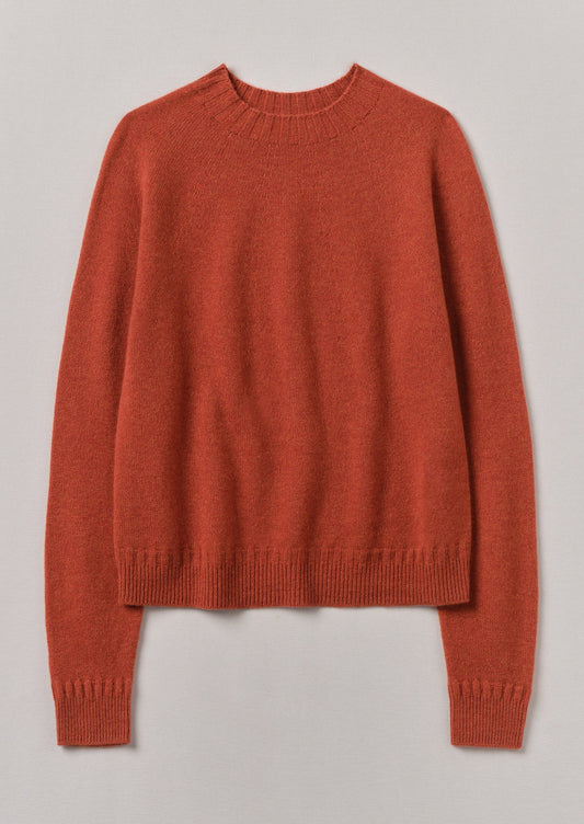 Maglione girocollo in lana e cashmere | Terracotta