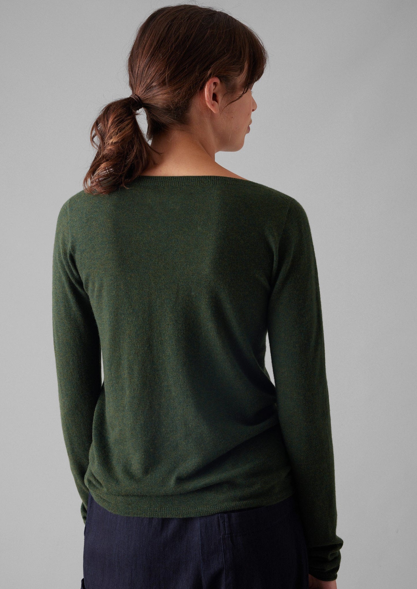 Maglione in lana fine e cashmere | Verde oliva