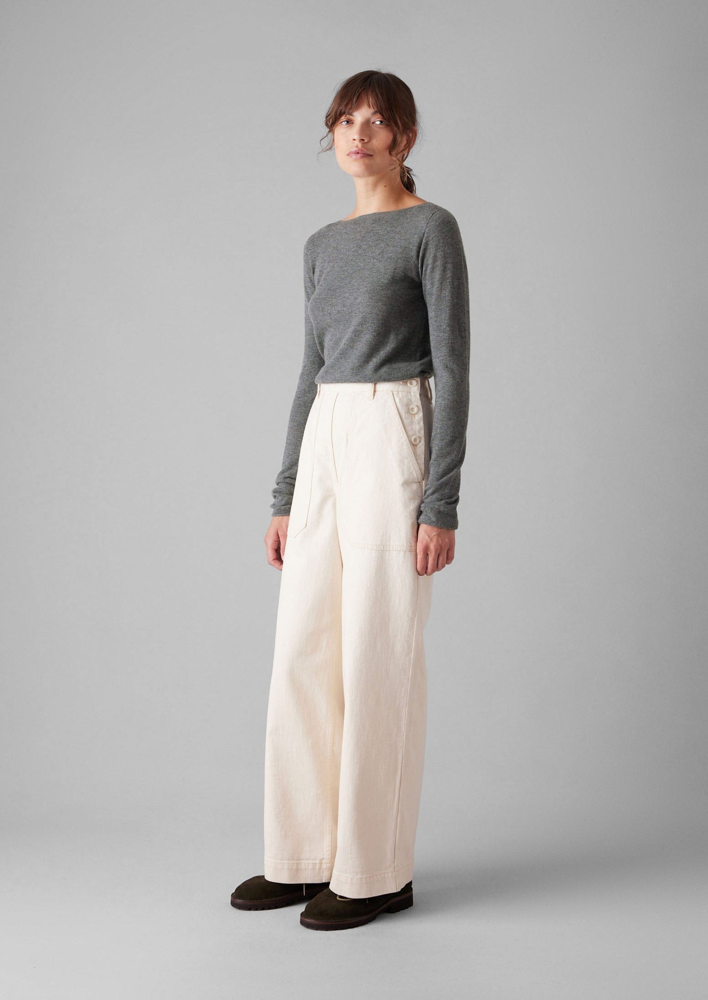 Maglione in lana fine e cashmere | Grigio melange