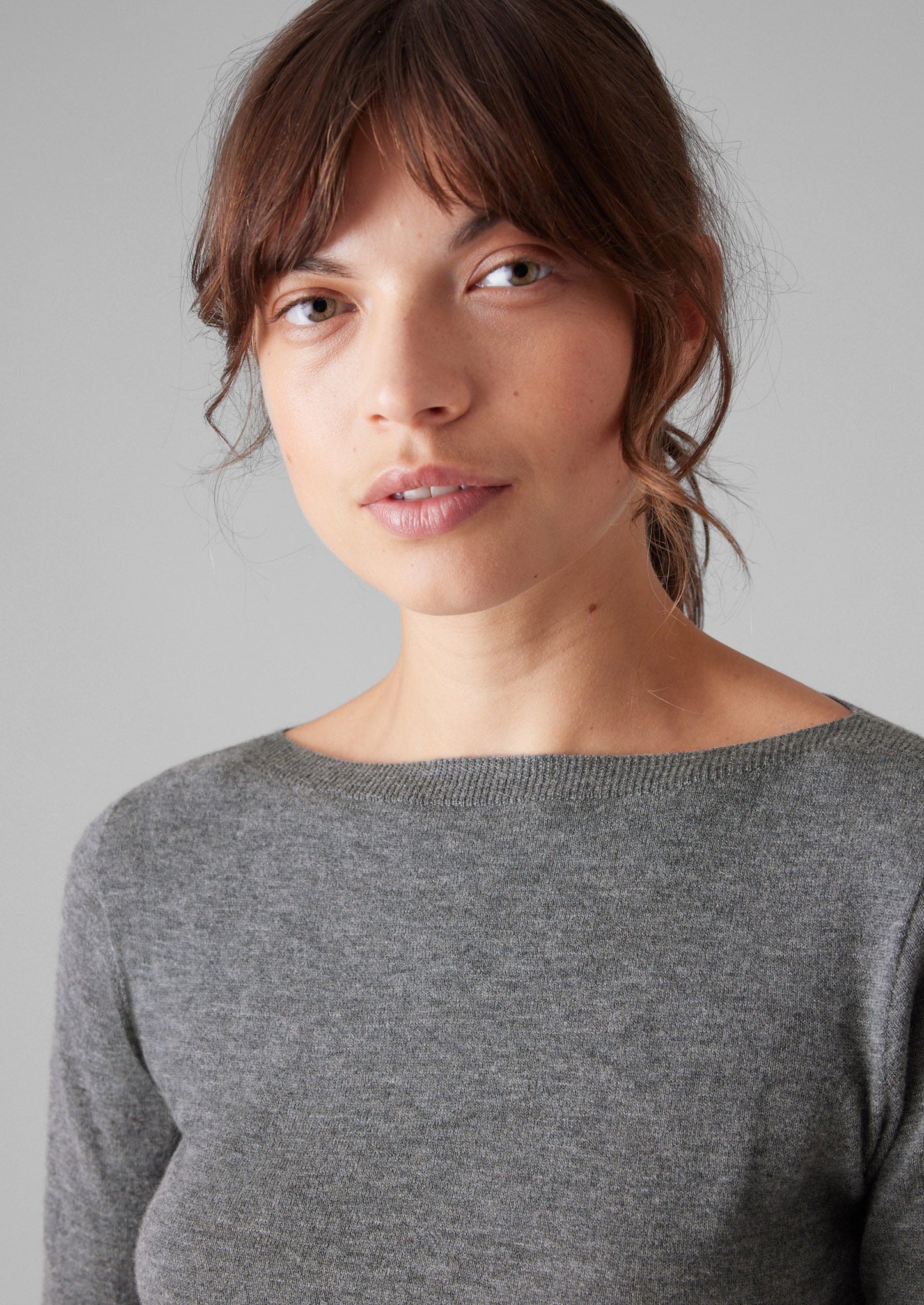 Maglione in lana fine e cashmere | Grigio melange