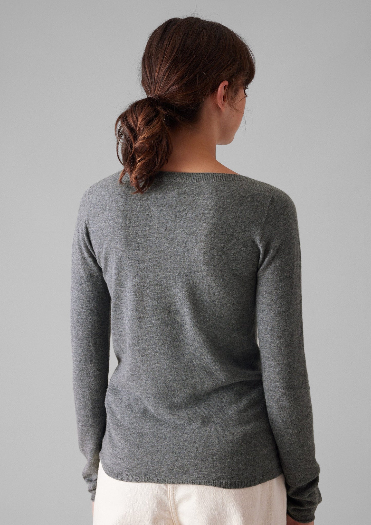 Maglione in lana fine e cashmere | Grigio melange