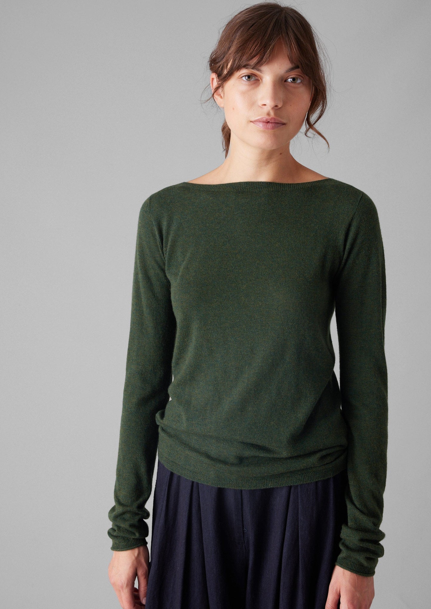 Maglione in lana fine e cashmere | Verde oliva