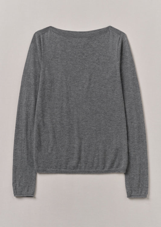 Maglione in lana fine e cashmere | Grigio melange