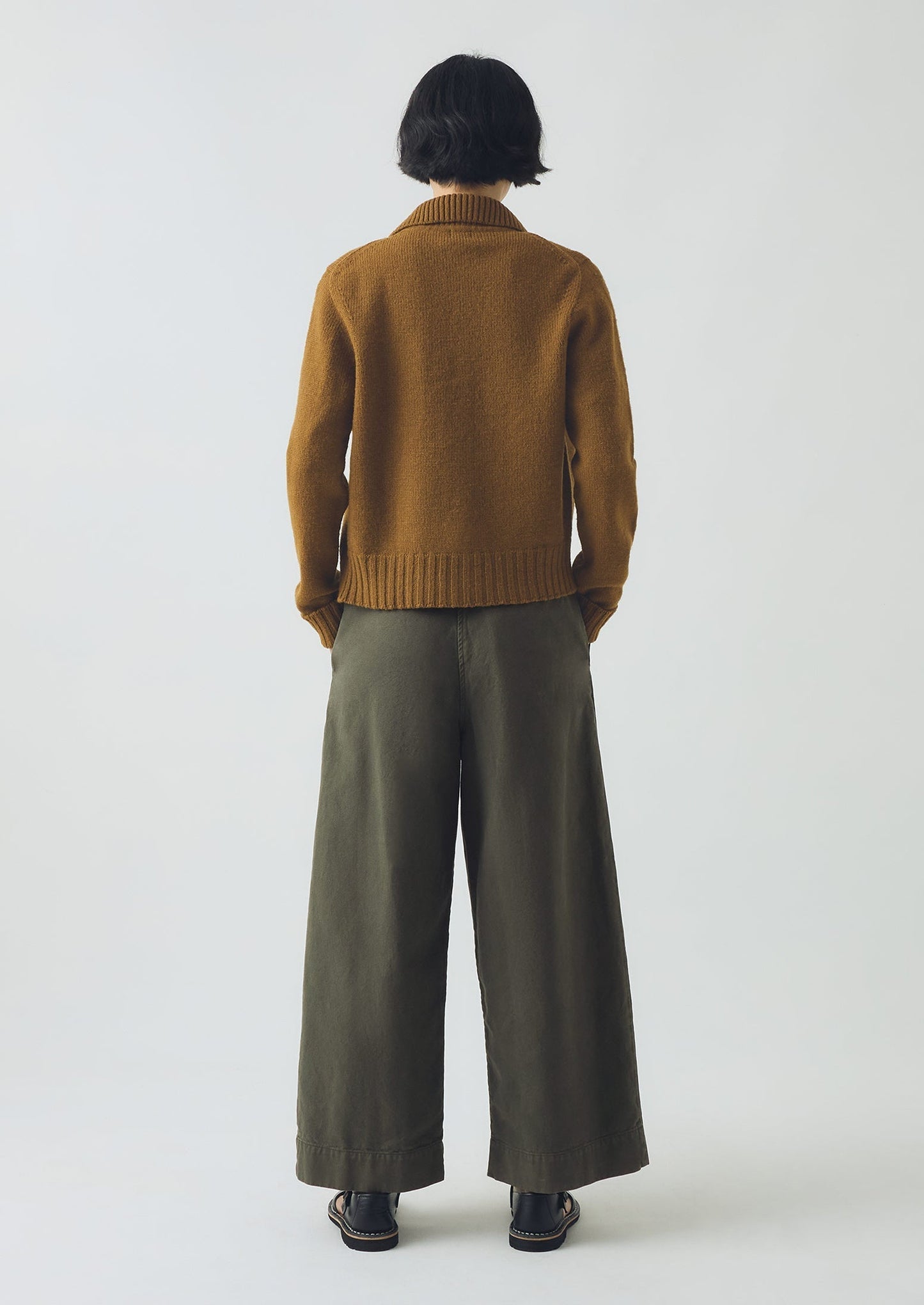 Cardigan in lana con colletto | Ottone