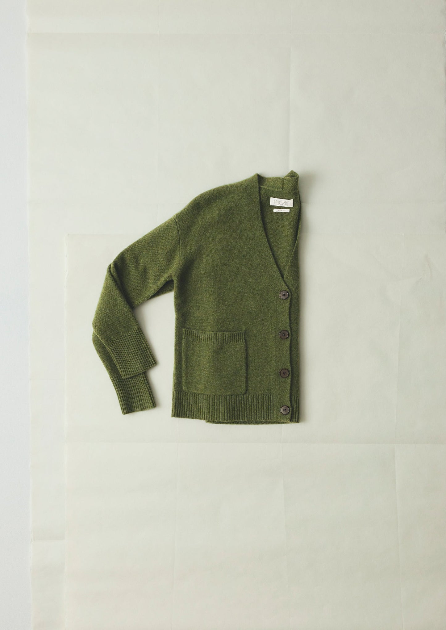 Cardigan squadrato in lana e cashmere Ffion | Verde prato
