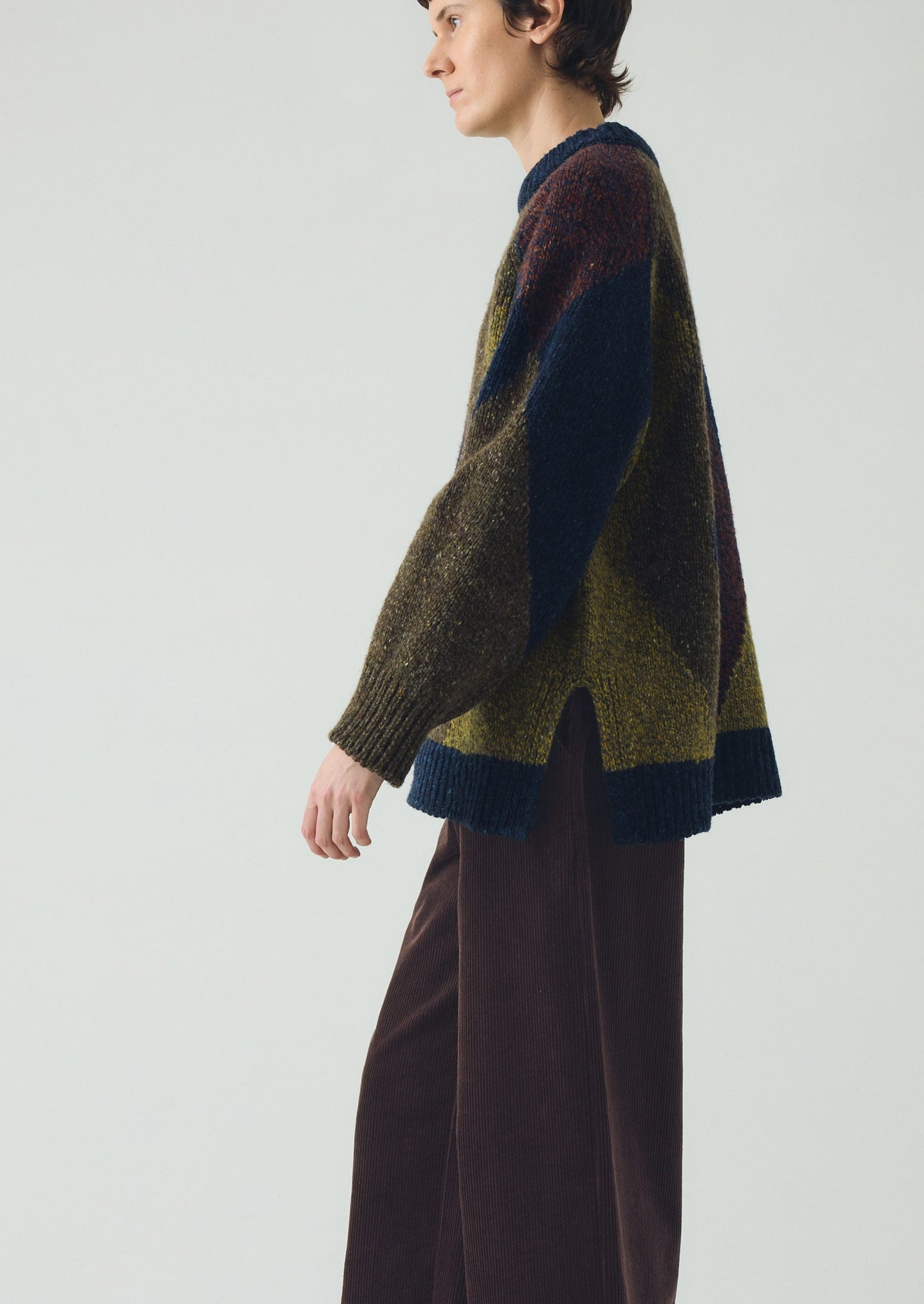 Maglione a blocchi Argyle mélange | Oliva Multi