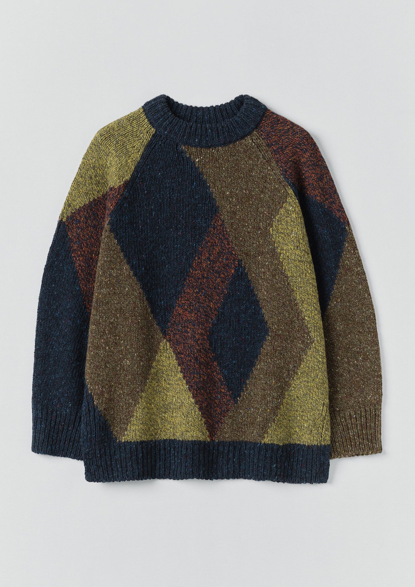 Maglione a blocchi Argyle mélange | Oliva Multi