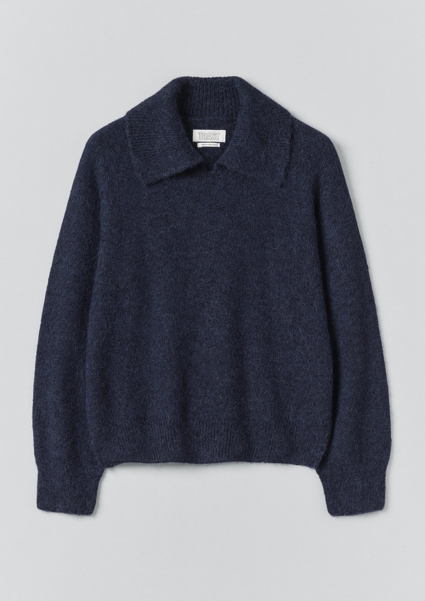 Maglione con colletto in misto alpaca | Blu inchiostro