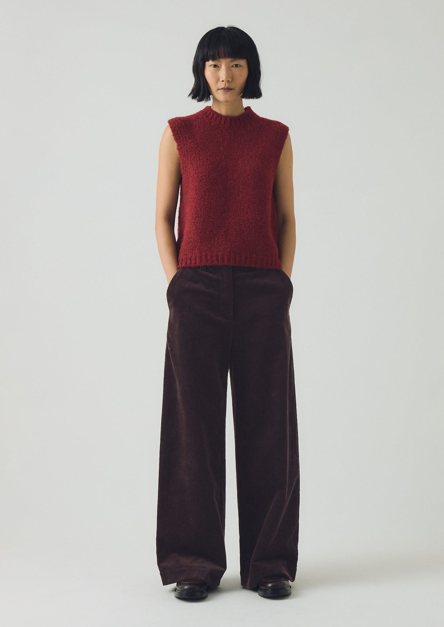 Canotta in lana e alpaca bouclé | Acetosella rossa