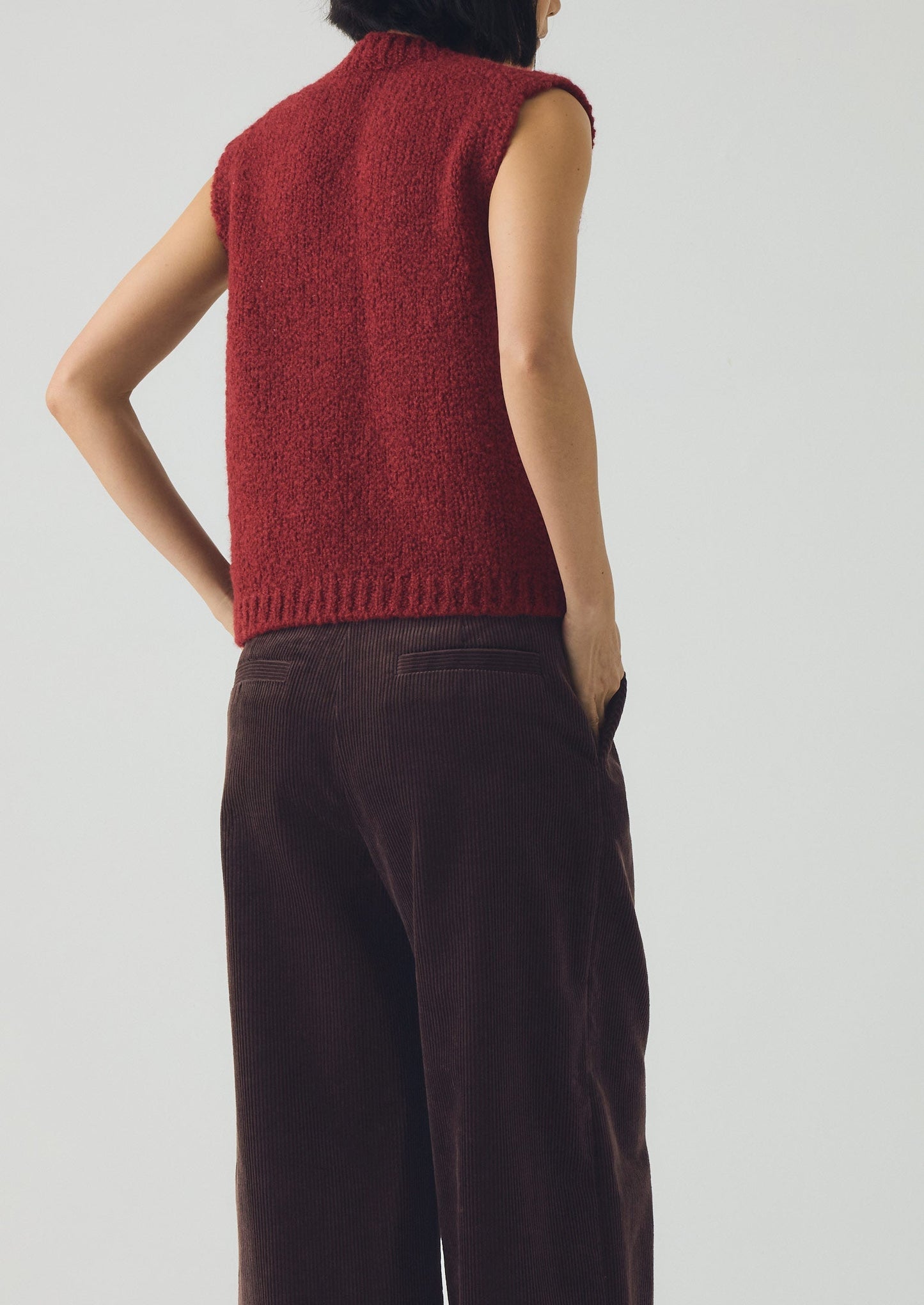 Canotta in lana e alpaca bouclé | Acetosella rossa