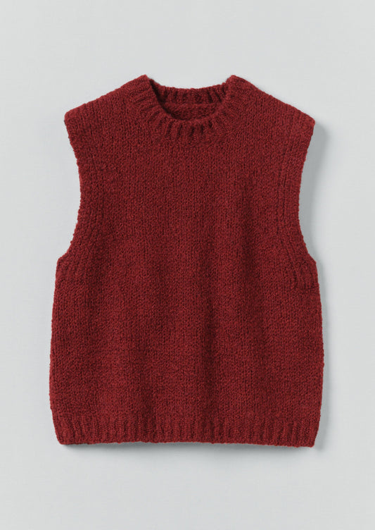 Canotta in lana e alpaca bouclé | Acetosella rossa