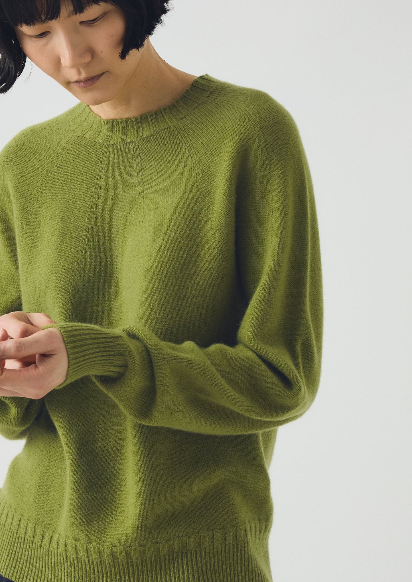 Maglione girocollo in lana e cashmere | Verde tenue