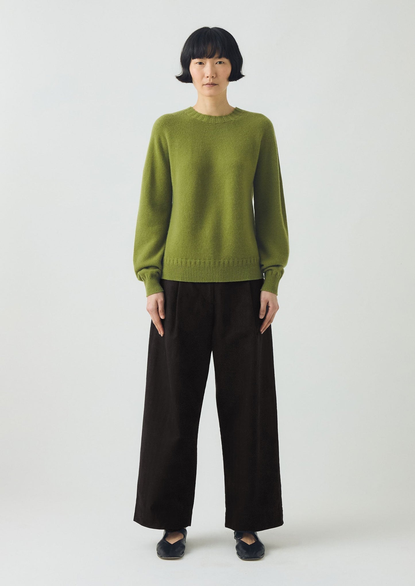Maglione girocollo in lana e cashmere | Verde tenue