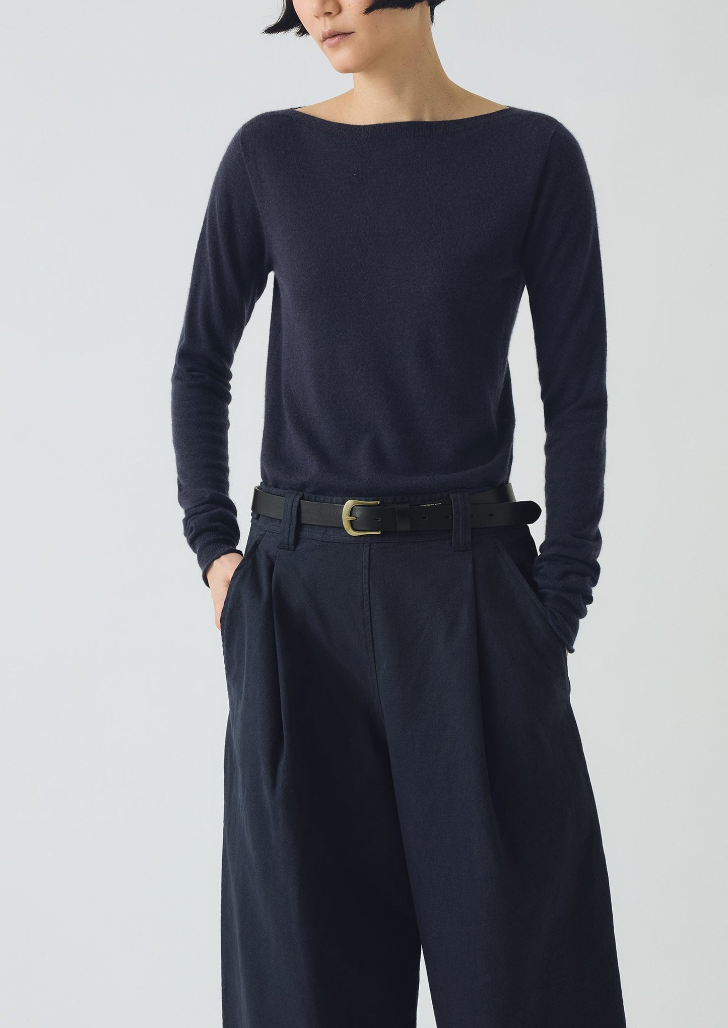 Maglione in lana fine e cashmere | Blu scuro
