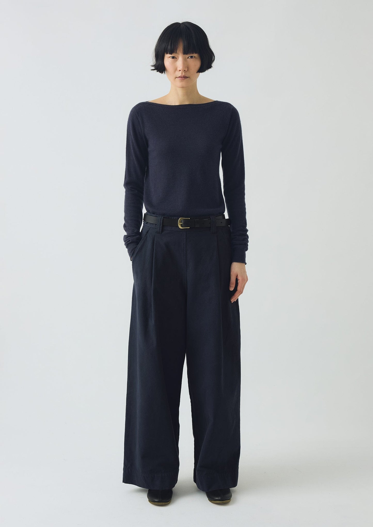 Maglione in lana fine e cashmere | Blu scuro