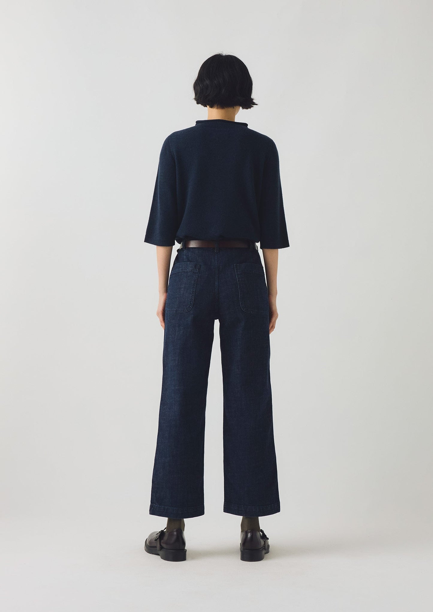 Jeans cropped biologici Ashley | Indaco