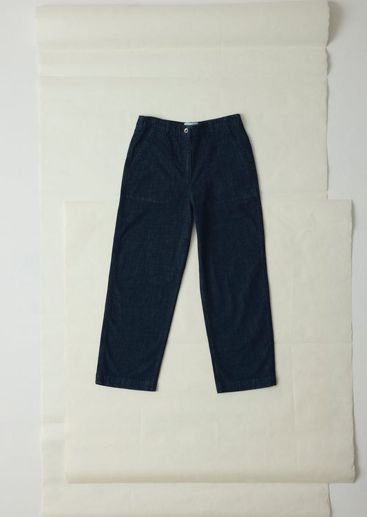Jeans cropped biologici Ashley | Indaco