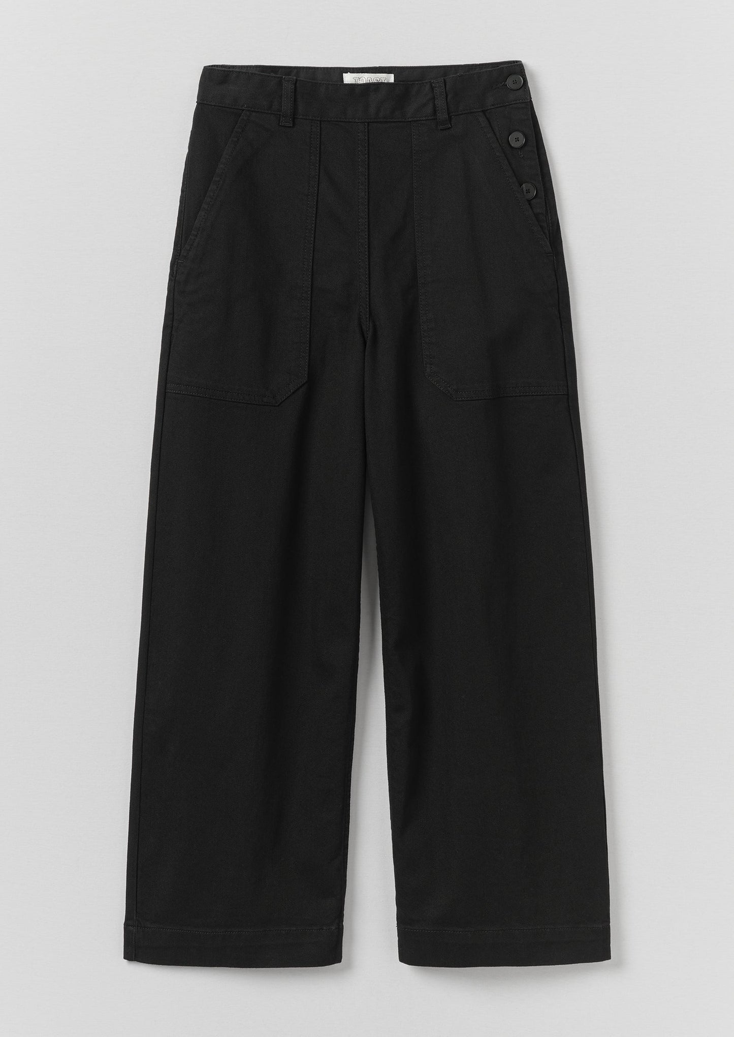 Jeans Annie Organic Denim con bottoni laterali | Nero