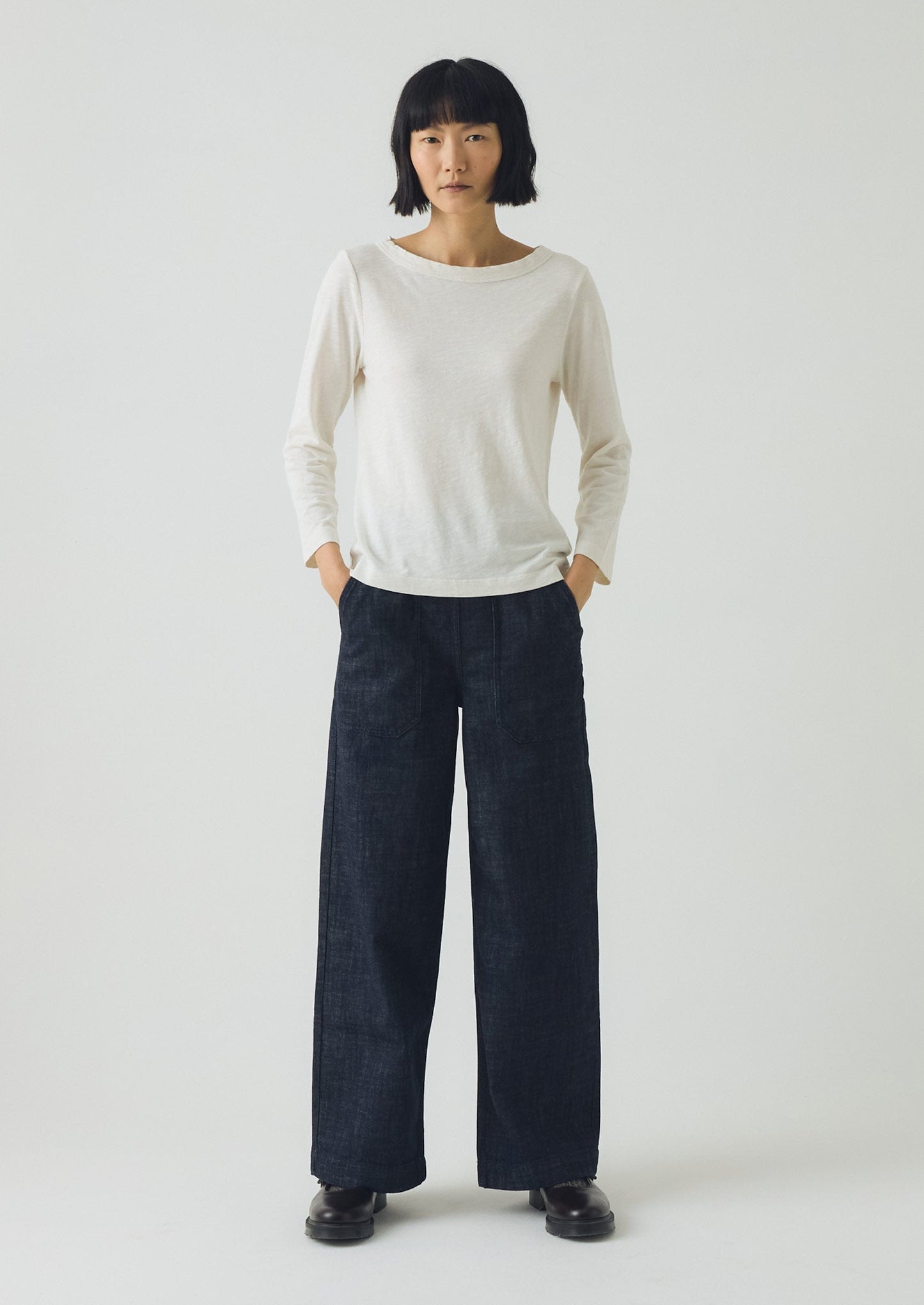 Jeans lunghi in denim biologico Annie | Indaco