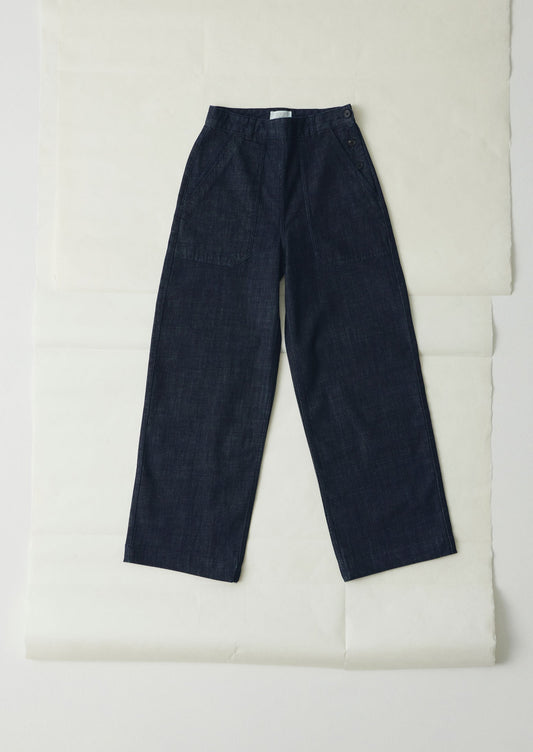 Jeans lunghi in denim biologico Annie | Indaco