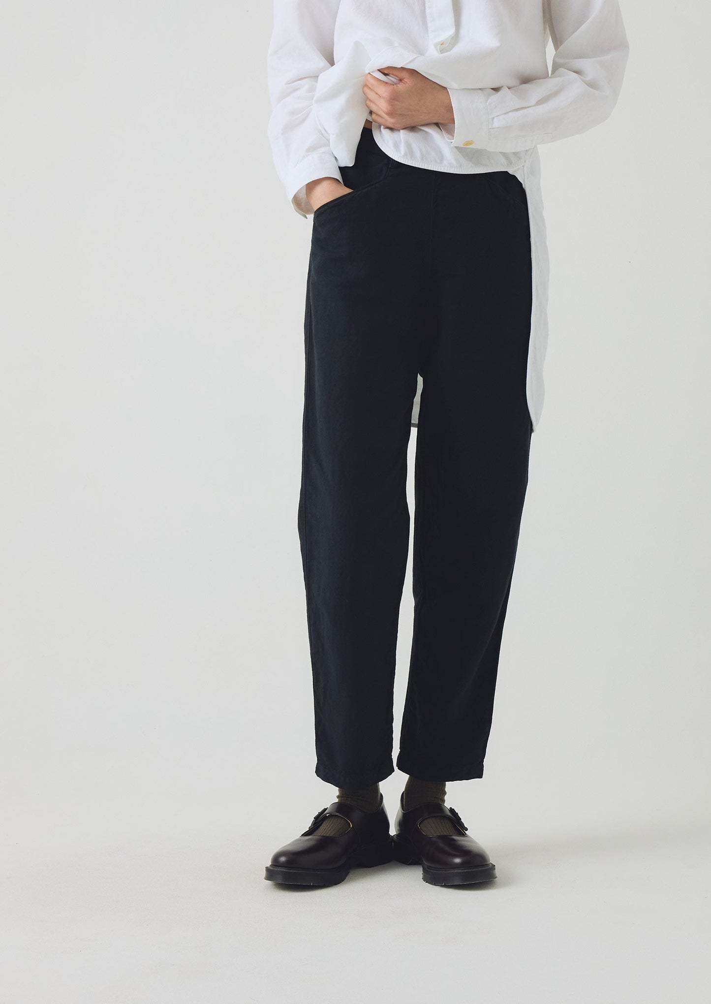 Pantaloni in cotone e lino Alix | Blu ardesia