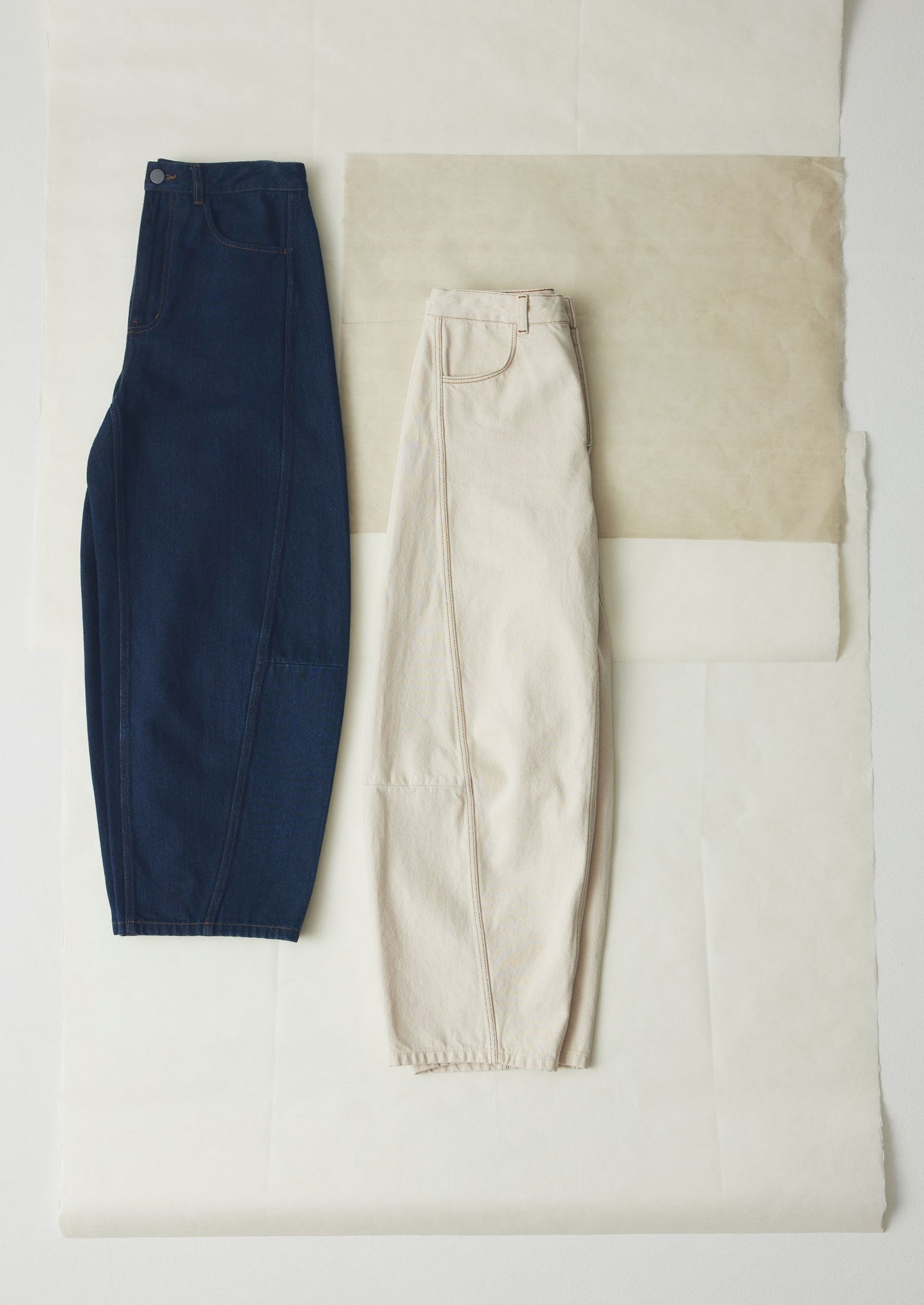 Pantaloni in denim giapponese con cuciture ritorte | Indaco