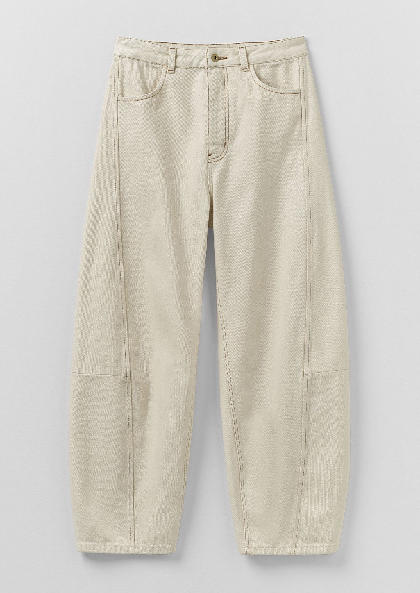 Pantaloni in denim con cuciture scultoree | Ecru