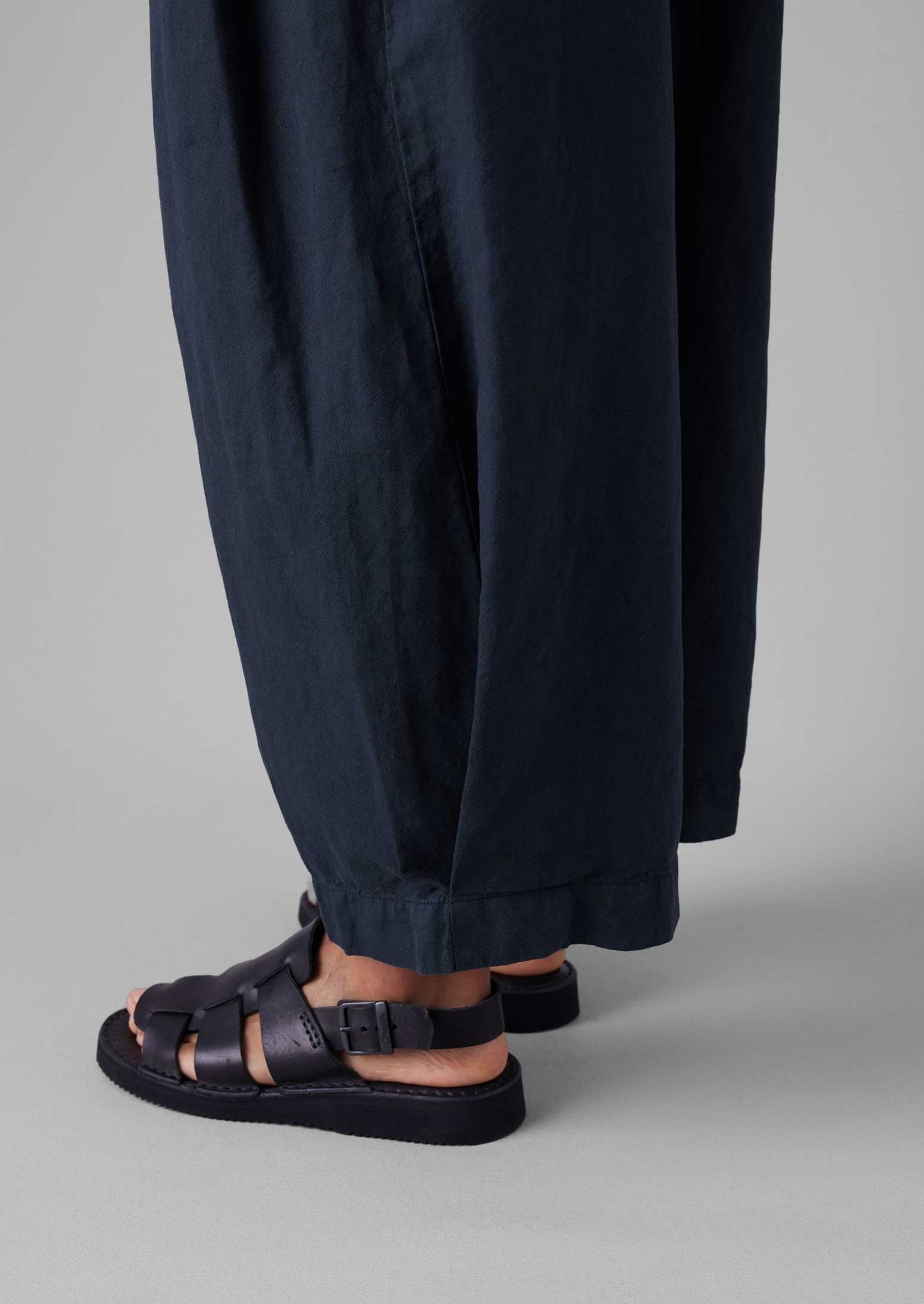 Pantaloni a gamba larga in tela di lino e cotone | Antracite