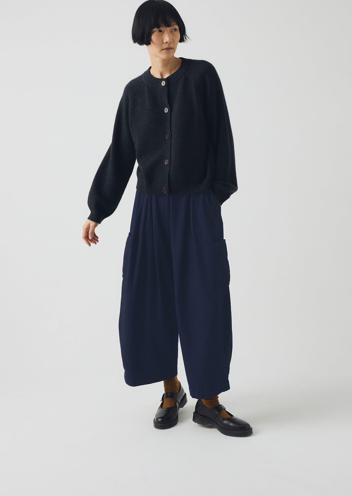 Pantaloni a gamba larga in twill di cotone | Indaco