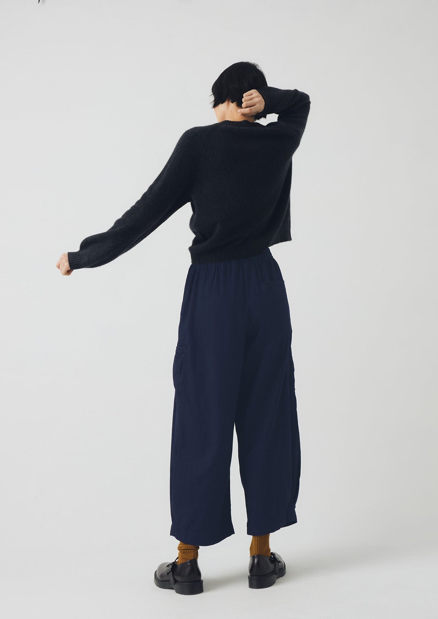 Pantaloni a gamba larga in twill di cotone | Indaco