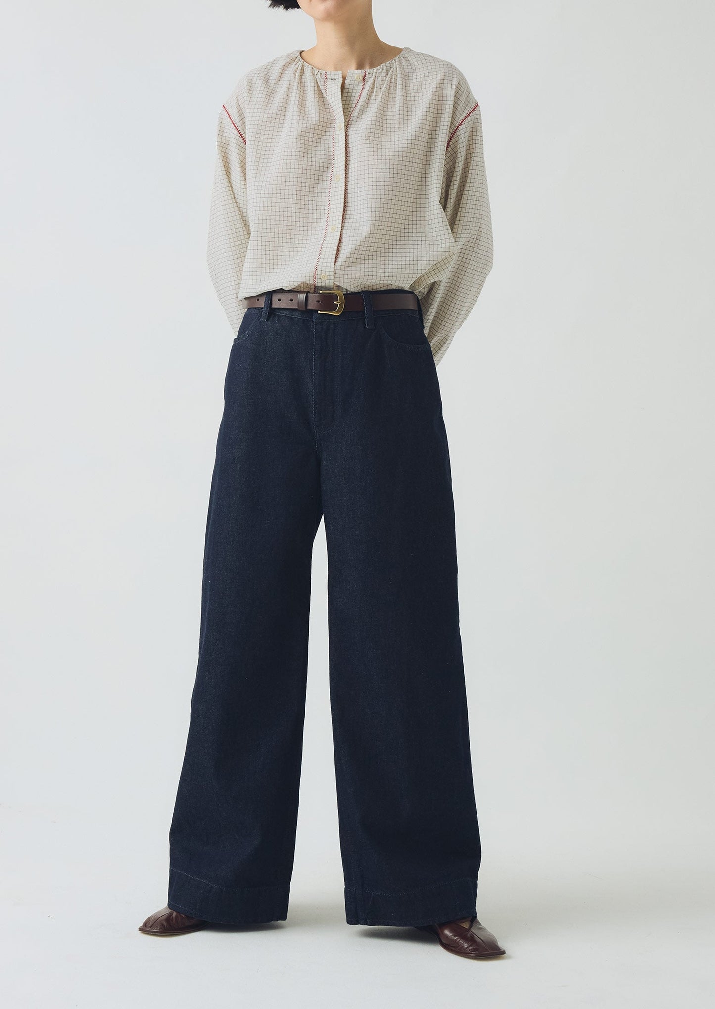 Pantaloni in denim a gamba larga | Indaco