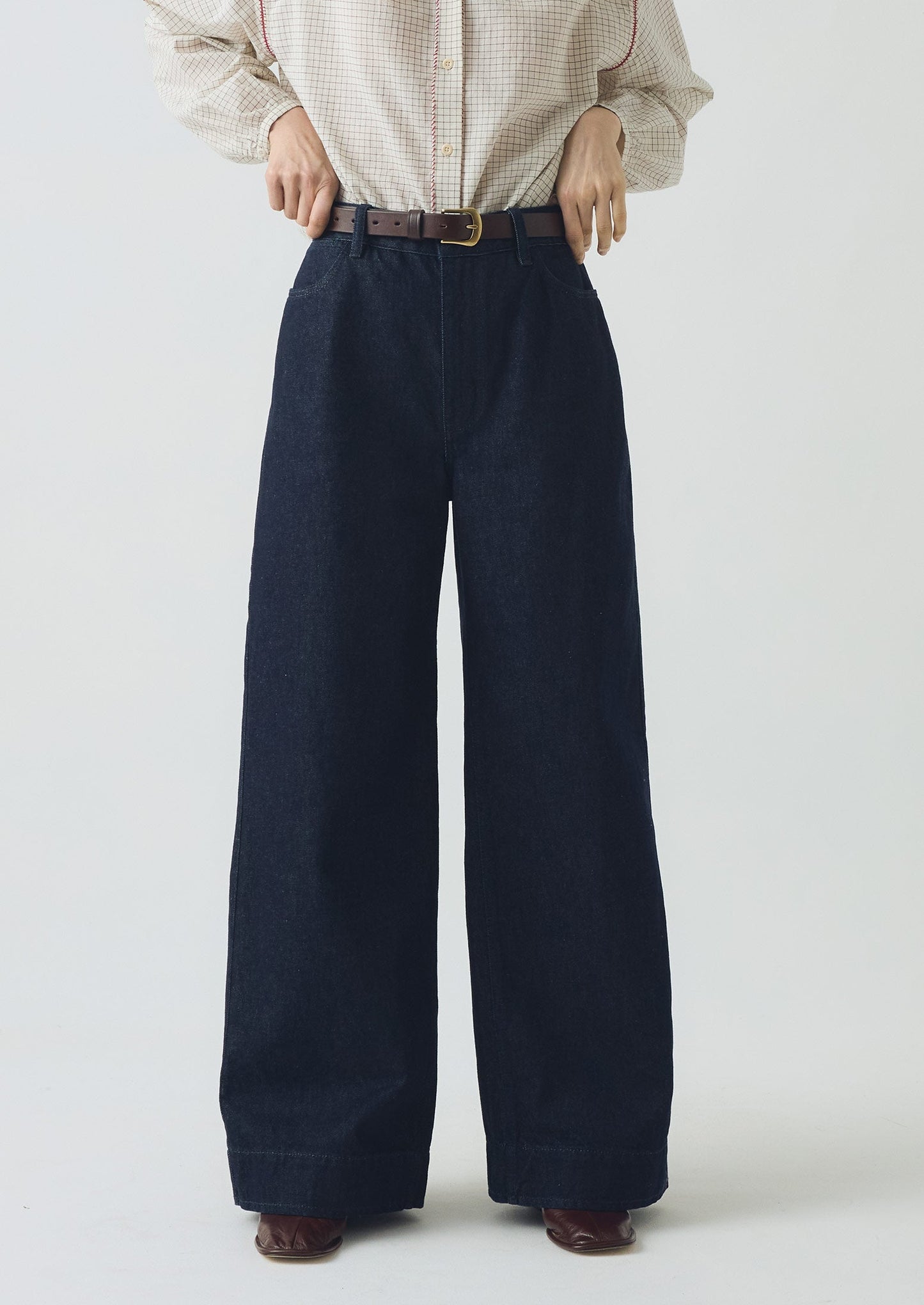 Pantaloni in denim a gamba larga | Indaco