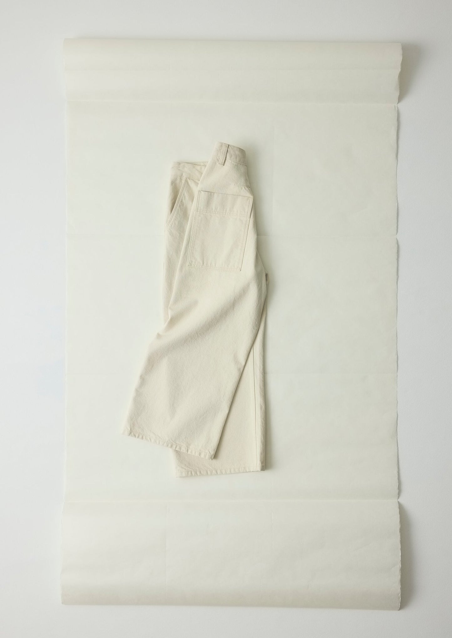 Pantaloni in denim a gamba larga e rilassati | Ecru