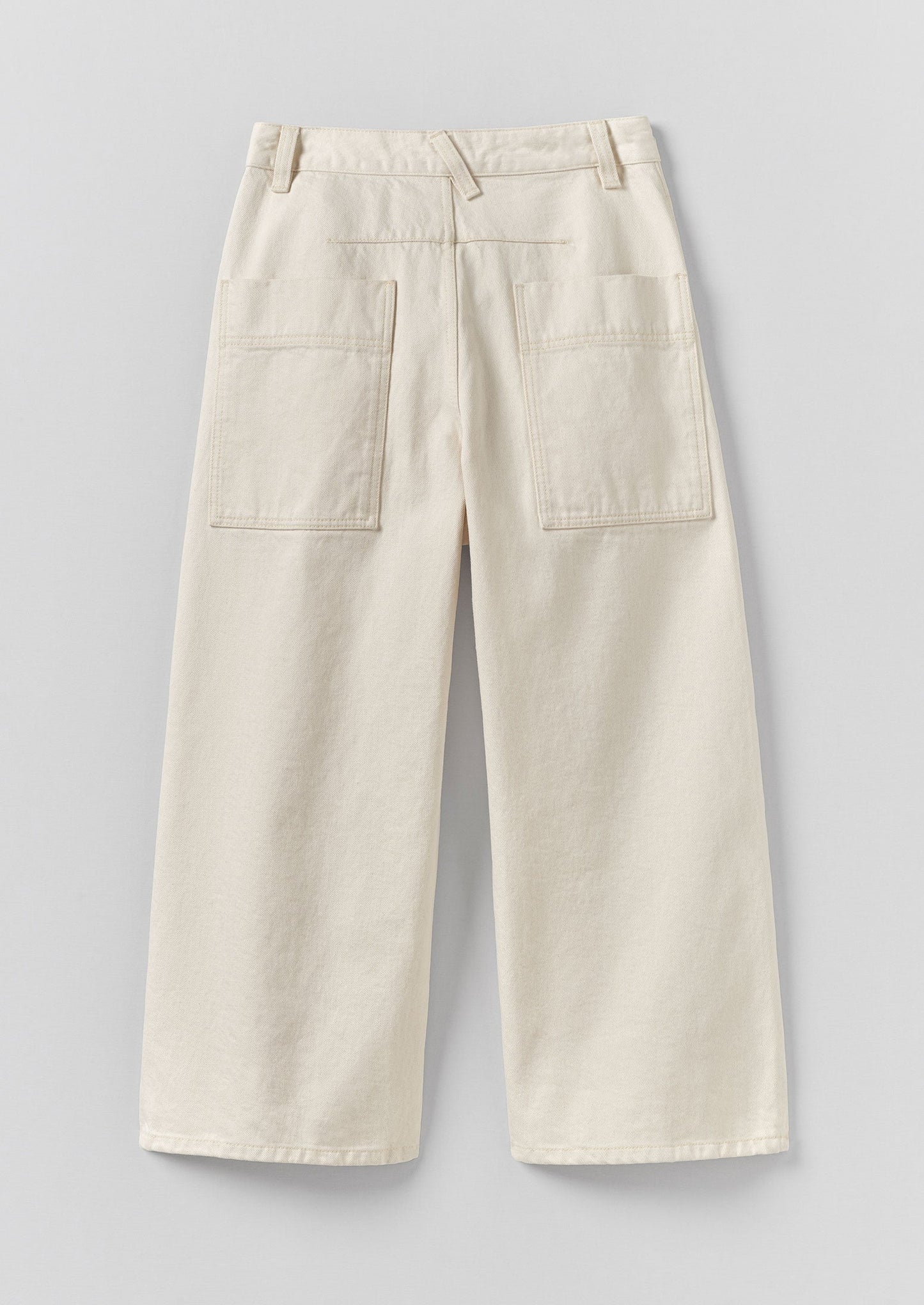 Pantaloni in denim a gamba larga e rilassati | Ecru
