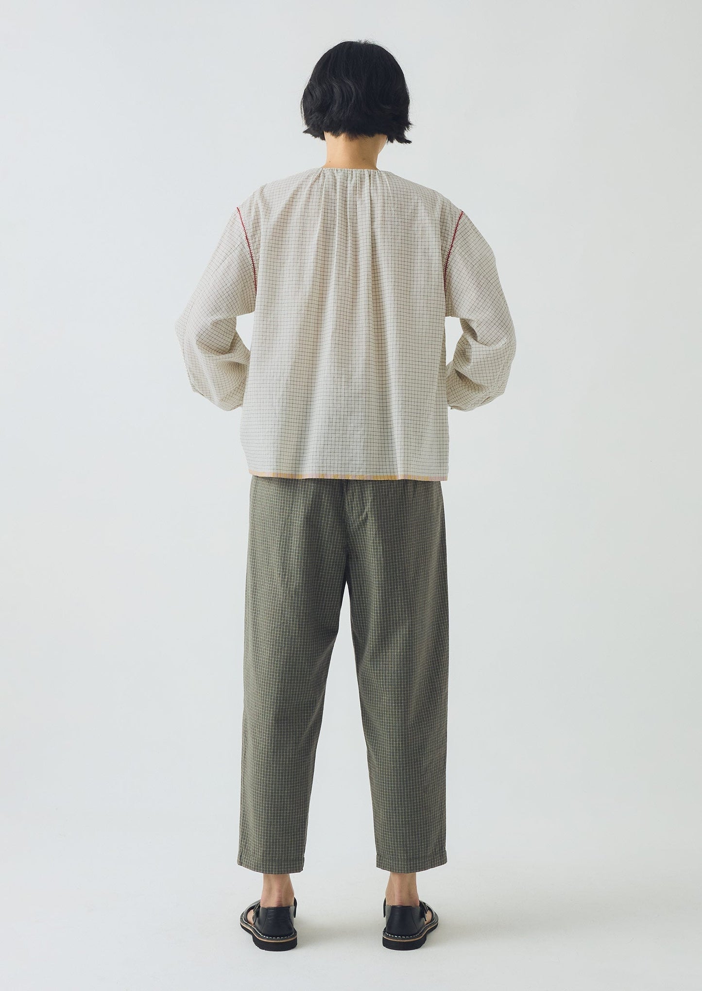 Pantaloni Alix Pixel Check | Verde Matcha