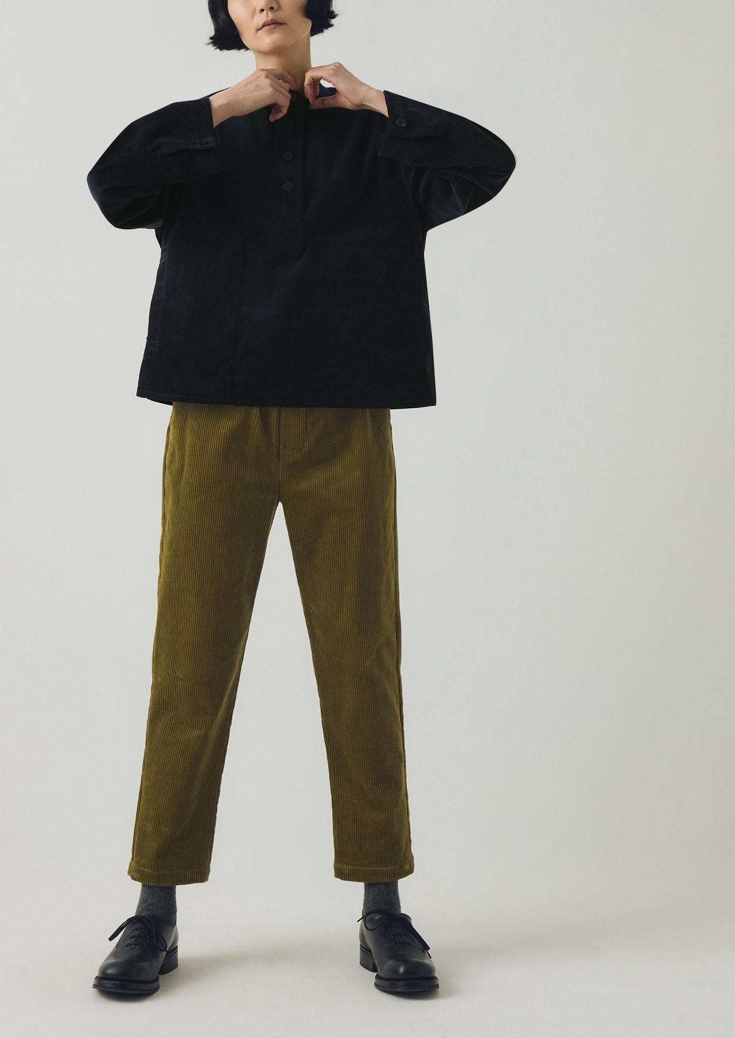 Pantaloni Gabi in velluto a coste biologico | Oliva anticata