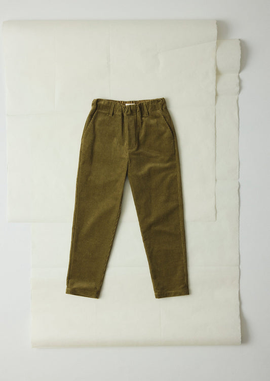 Pantaloni Gabi in velluto a coste biologico | Oliva anticata