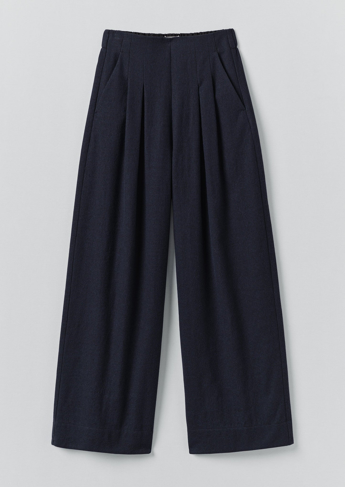 Pantaloni Corinne in cotone e lana con motivo pied de poule | Blu navy scuro