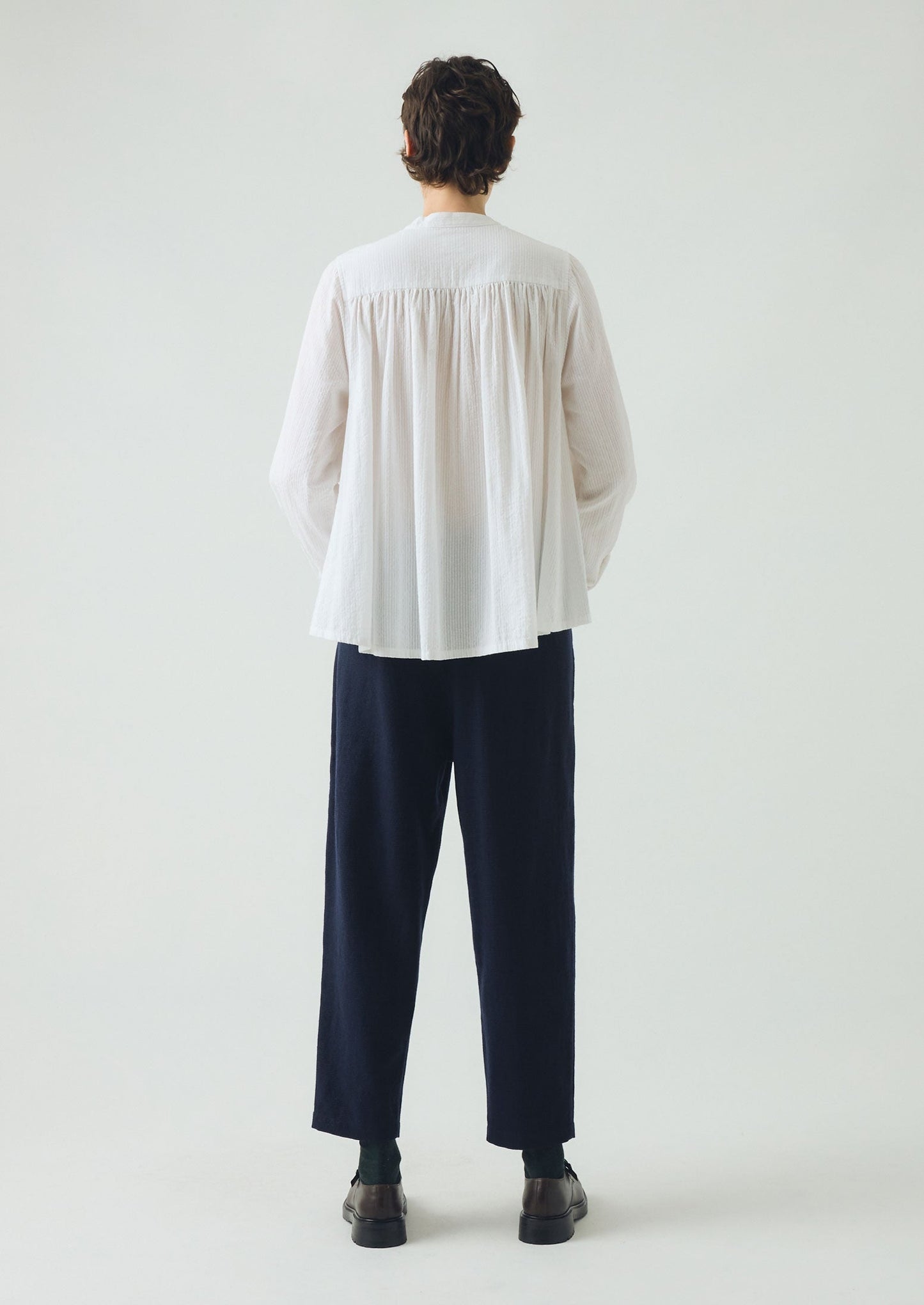 Pantaloni Alix in cotone e lana con motivo pied de poule | Blu navy scuro