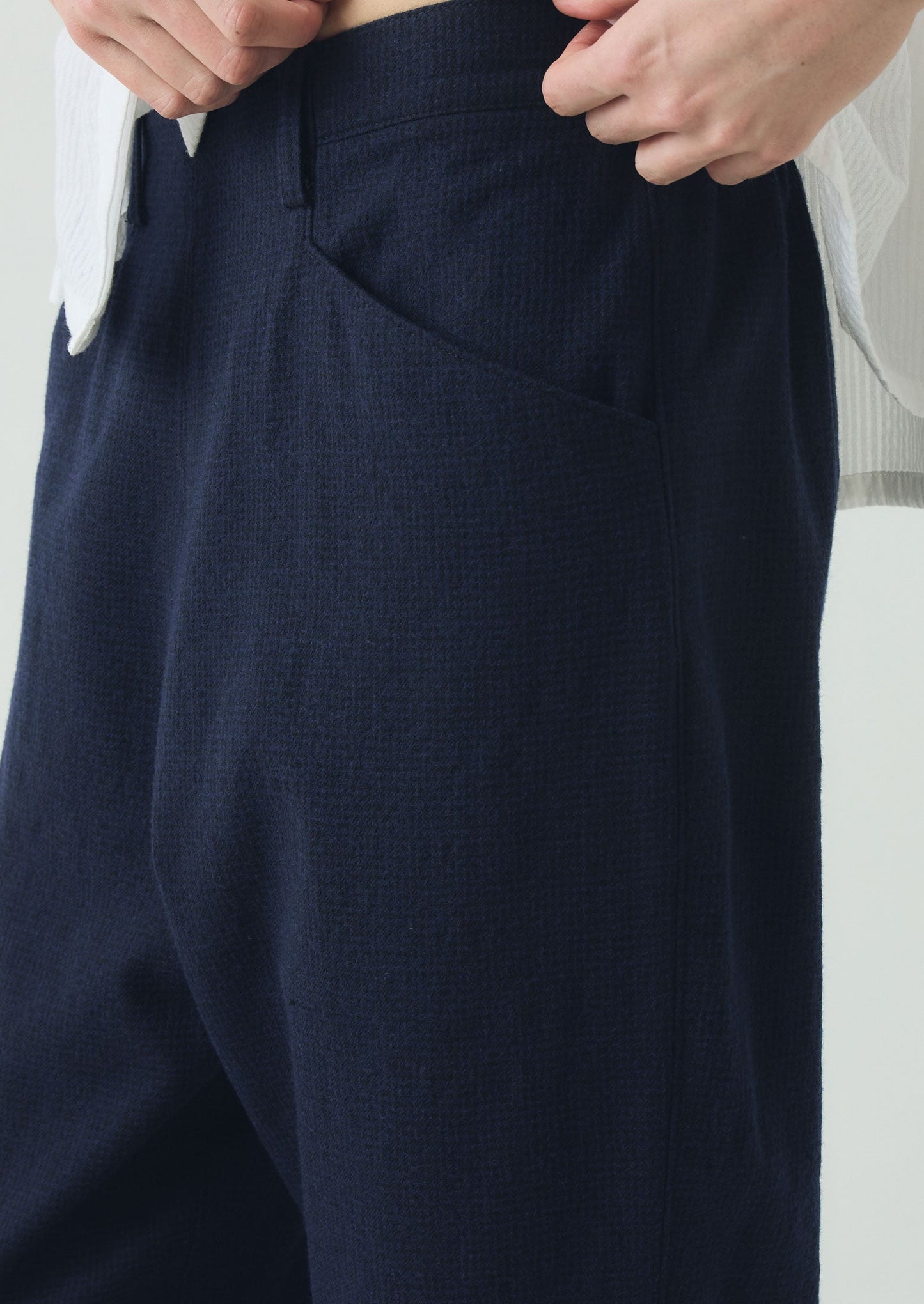 Pantaloni Alix in cotone e lana con motivo pied de poule | Blu navy scuro