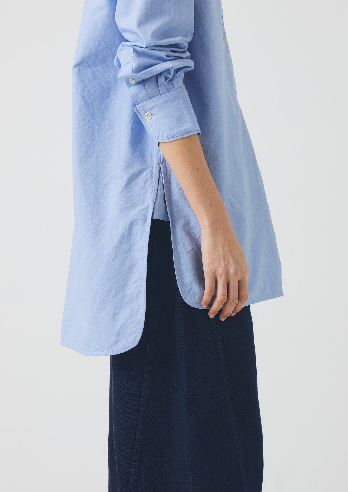 Camicia lunga in cotone Oxford Taro | Chambray