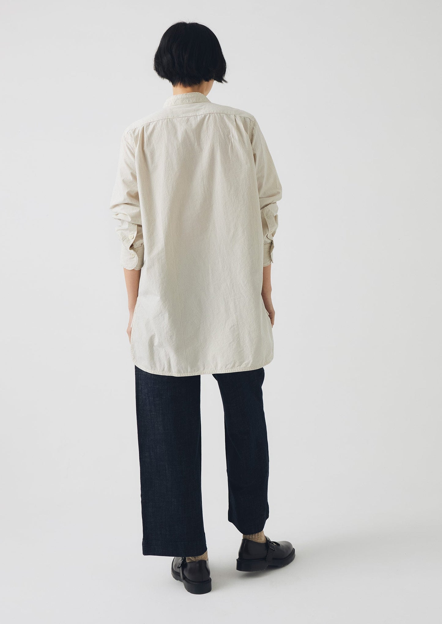 Camicia in cotone biologico a righe Taro | Blu sbiadito dal sole