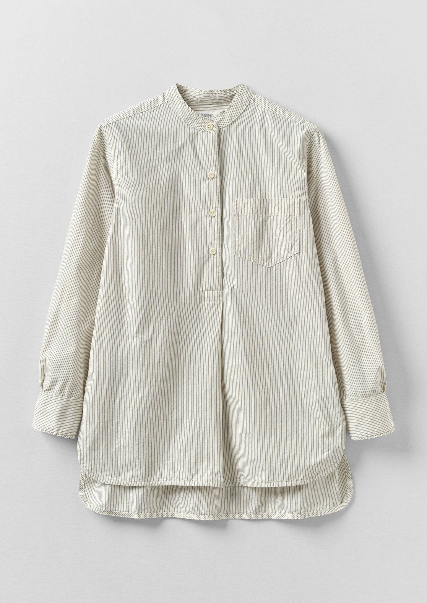 Camicia in cotone biologico a righe Taro | Blu sbiadito dal sole