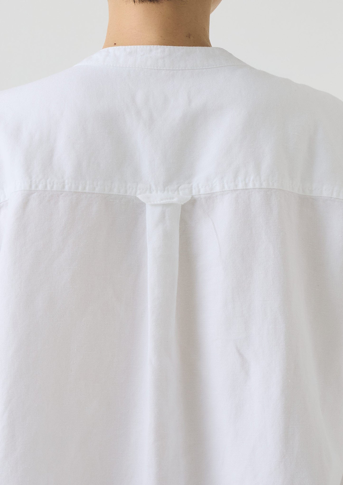 Camicia tunica in cotone e lino Elena | Bianco carta